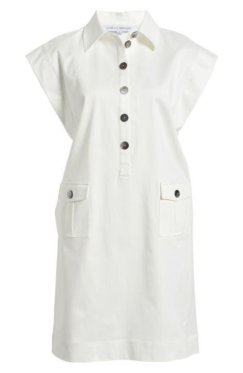 Shop Ming Wang X Tanya Foster Utility Shift Dress In White
