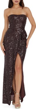 Dress the Population Kai Strapless Sequin Gown