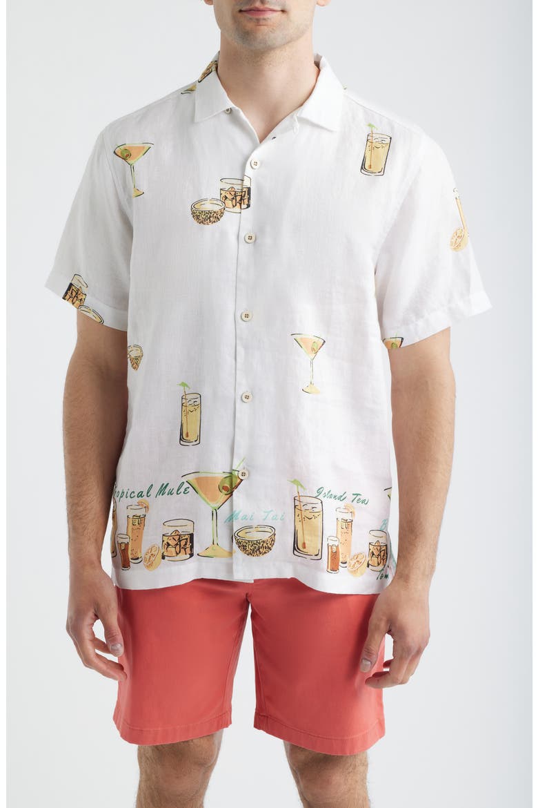 Mixers Short Sleeve Linen Button-Up Shirt, Main, color, CONTINENTAL