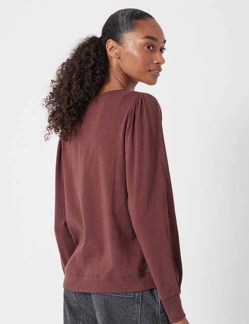 Hush Emily Puff Sleeve Cotton Jersey Top In Burgundy