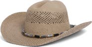 Vince Camuto Stone Trim Straw Cowboy Hat