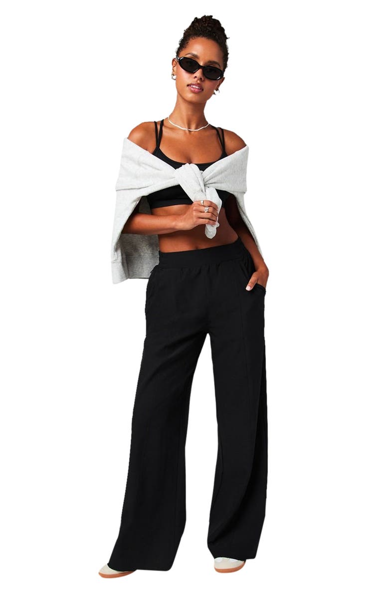 Fabletics Downtown Wide Leg Pant, Alternate, color, Black