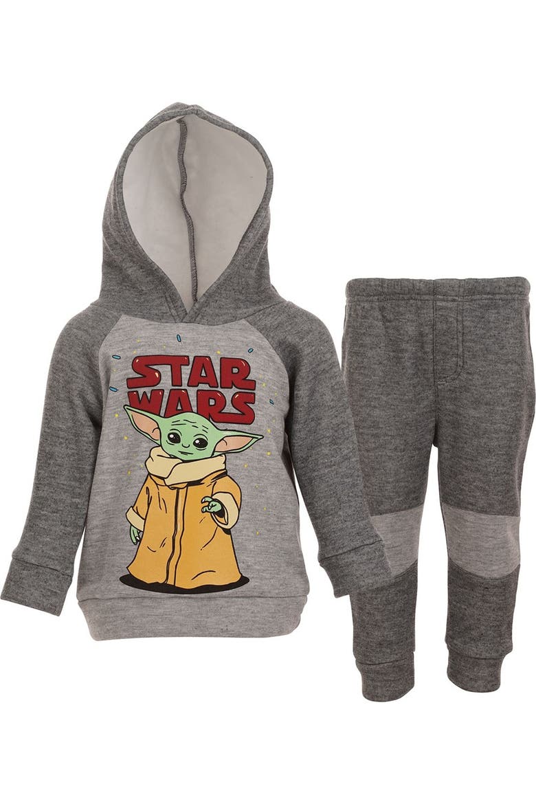 2-Piece Fleece Hoodie and Jogger Set, Main, color, Grogu Heather Grey