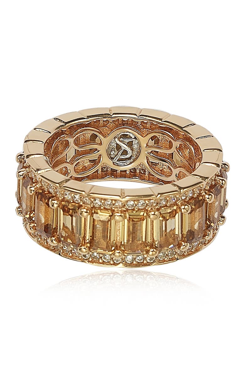 SUZY LEVIAN Pink Rhodium Plated Sterling Silver CZ Band Ring, Alternate, color, 