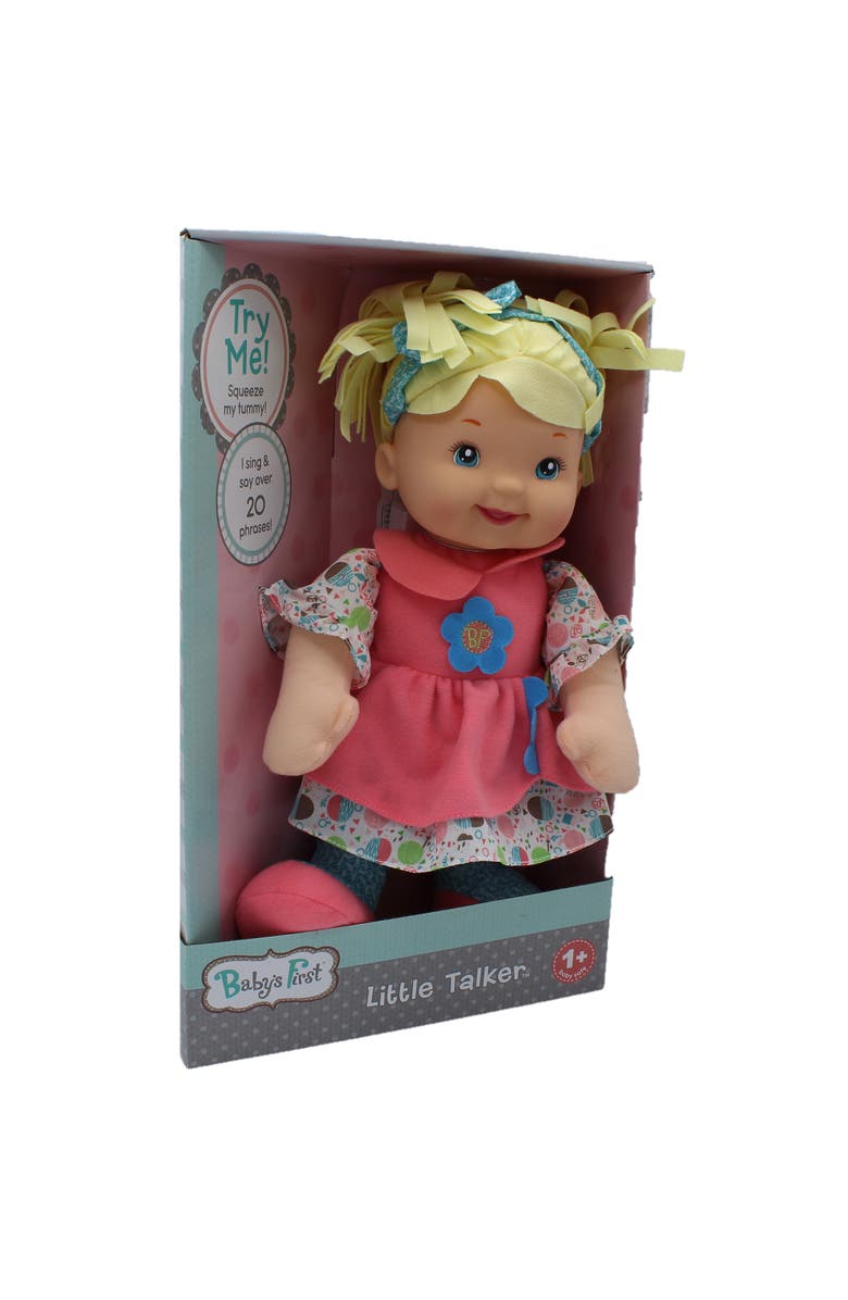 Goldberger's Baby's First Baby's First 15" Little Talker Doll Blonde with Coral Dress, Alternate, color, Multicolored