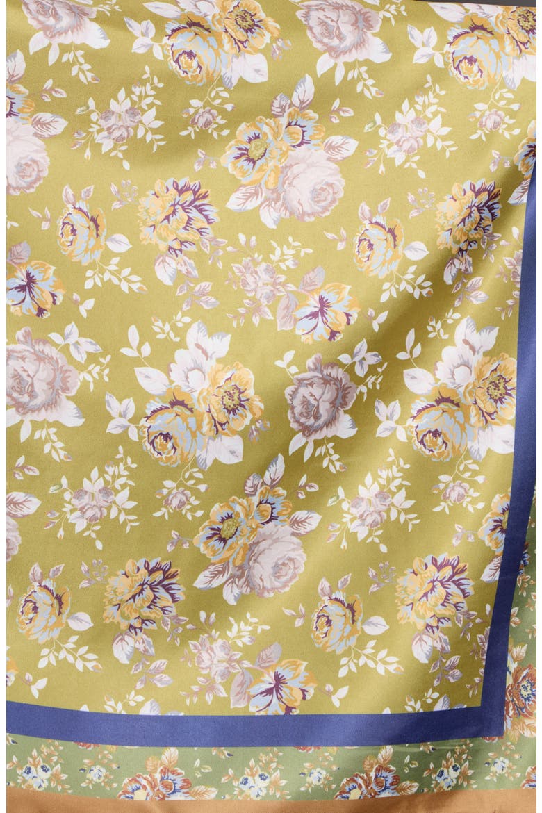 Peony Square Scarf, Alternate, color, OLIVE MULTI