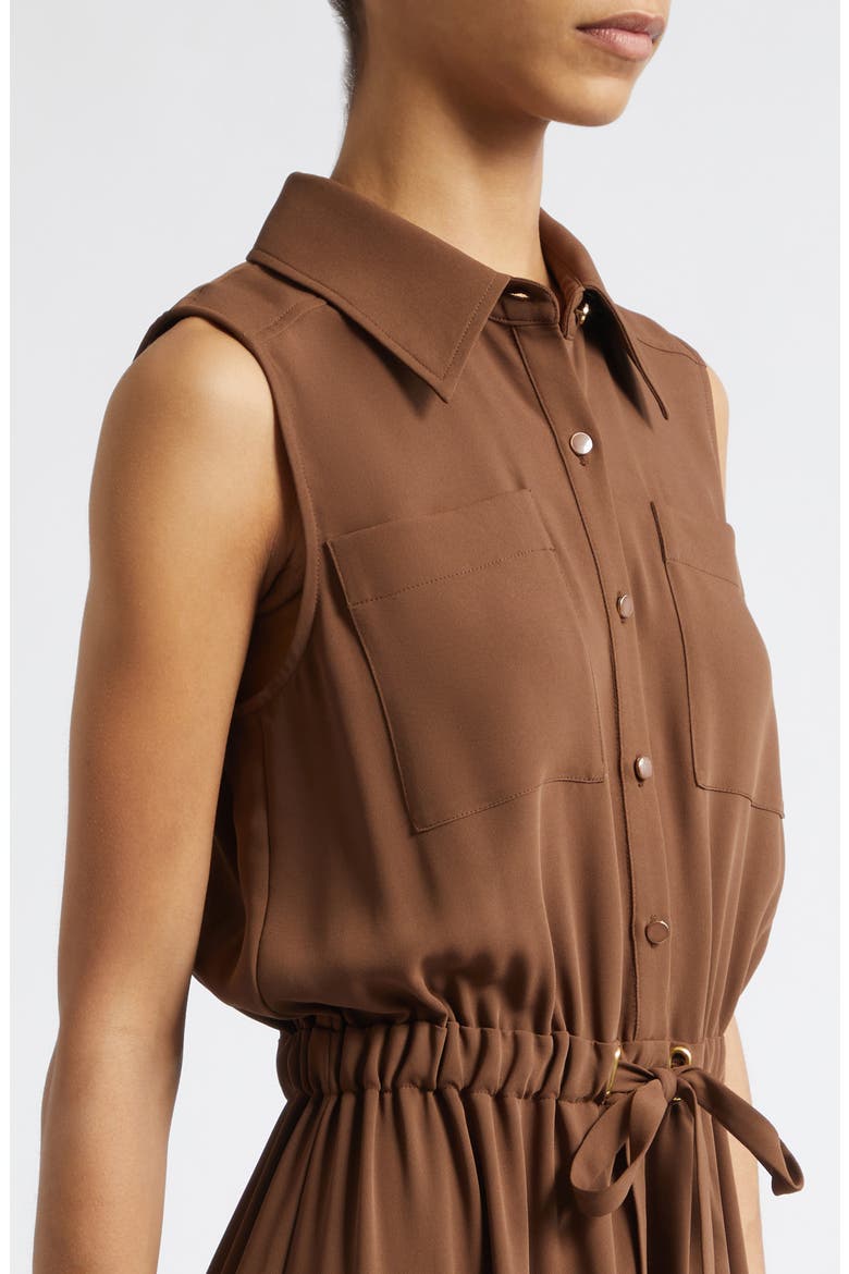 Payton Sleeveless Shirtdress, Alternate, color, SEPIA