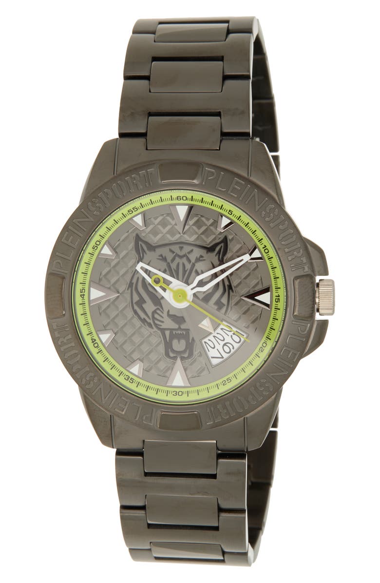 PLEIN SPORT Touchdown Bracelet Watch, 44mm, Main, color, Gun