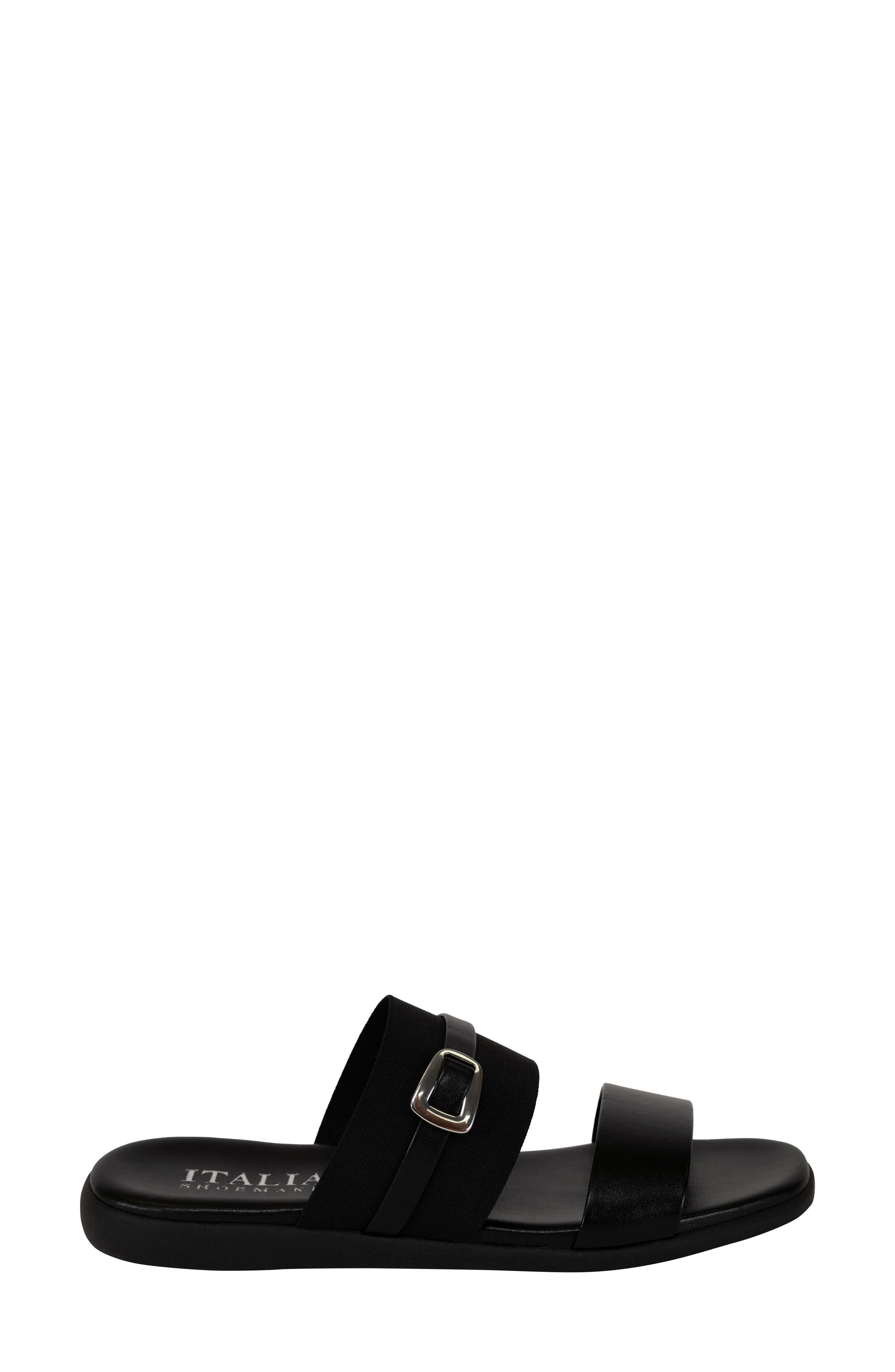 ITALIAN SHOEMAKERS Jelani Square Toe Slide Sandal, Alternate, color, Black