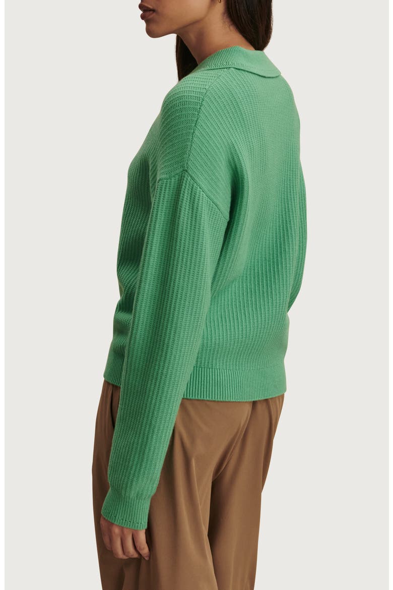 Marlie Half Placket Knit Polo Sweater, Alternate, color, GREEN SPRUCE