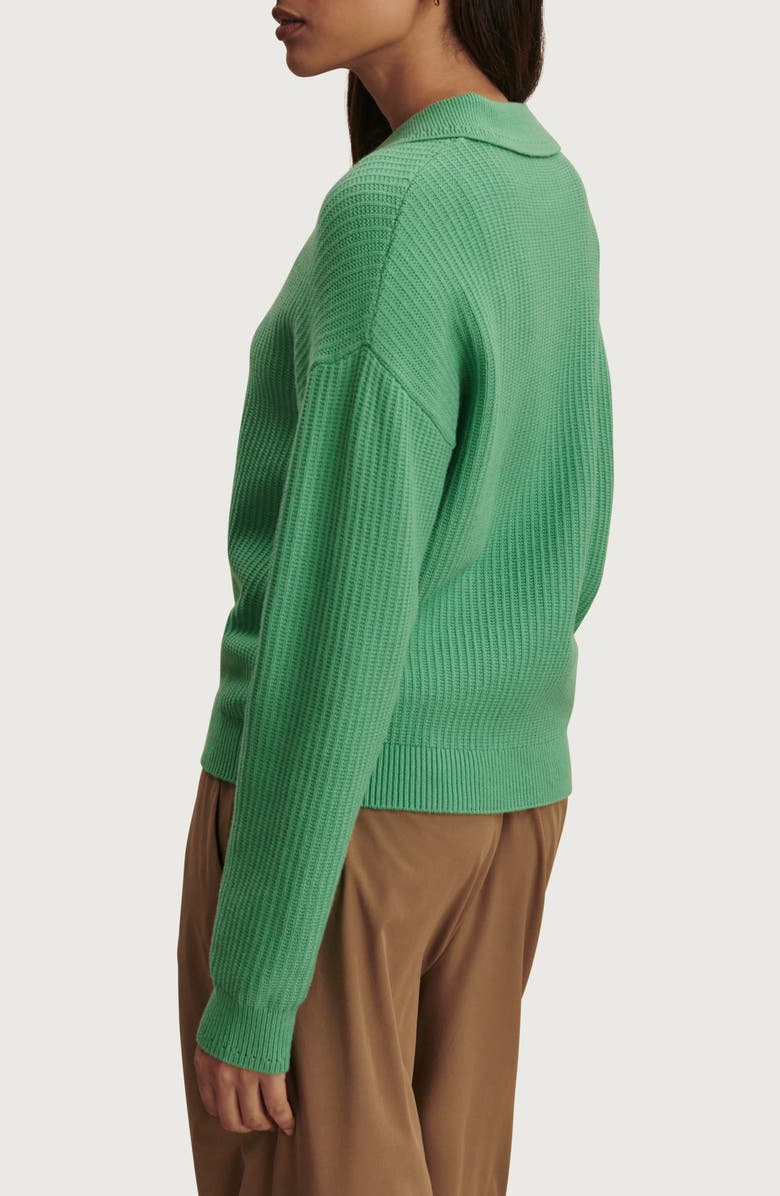 Varley Marlie Half Placket Knit Polo Sweater, Alternate, color, Green Spruce
