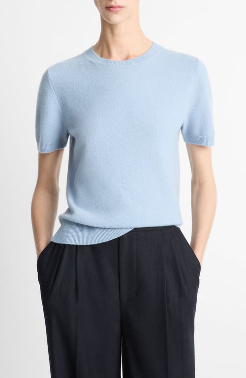 Vince Fitted Rib T-shirt In Blue