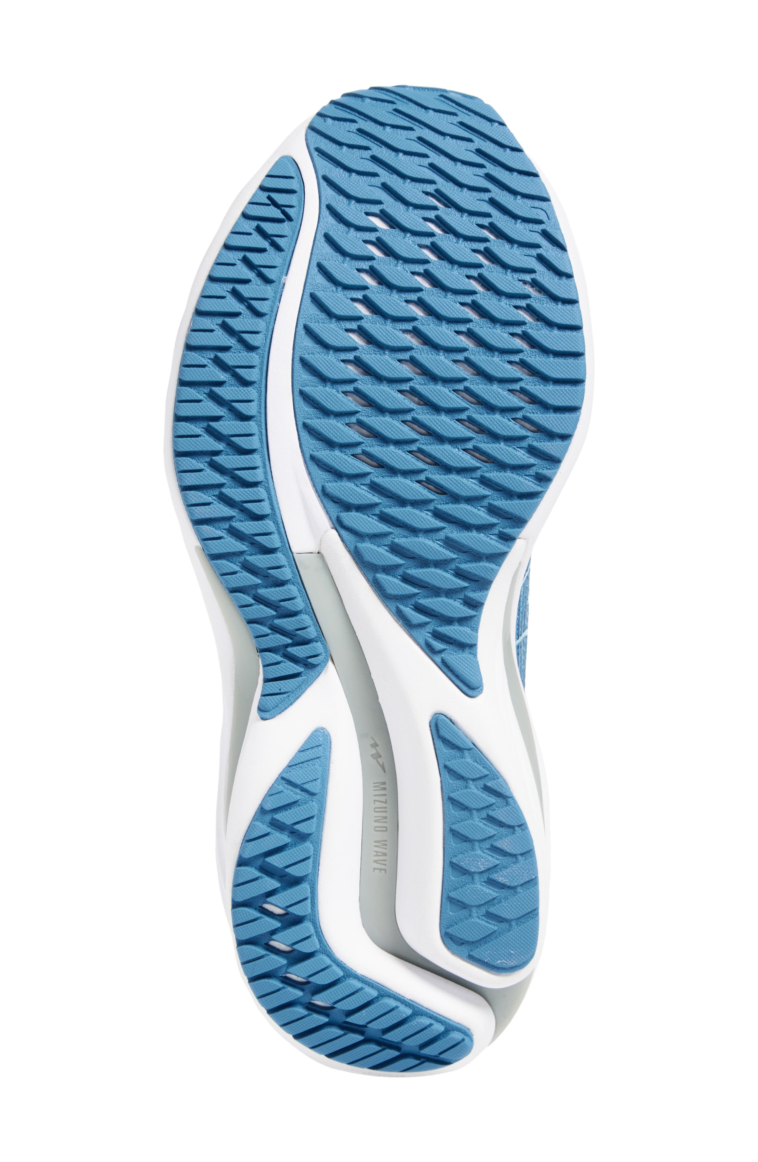 Mizuno Wave Rider 28 Running Shoe, Alternate, color, Glacier Lake-White