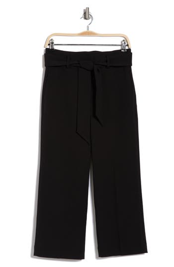 Dkny Ankle Wide Leg Pants In Black