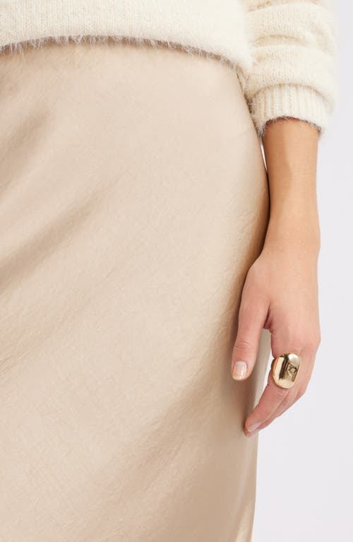 Open Edit Bias Cut Maxi Skirt In Beige Hummus
