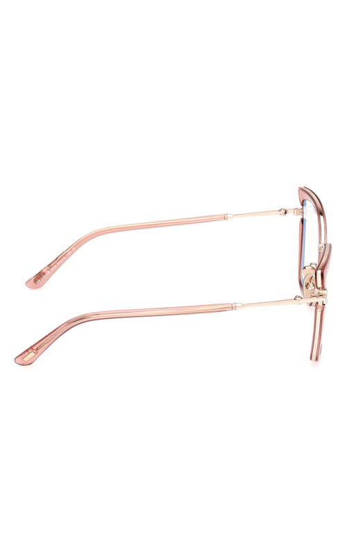 Tom Ford 54mm Butterfly Blue Light Blocking Optical Glasses In Gold
