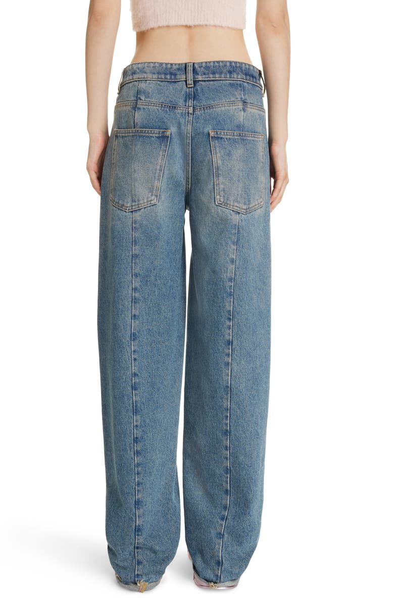 Givenchy Seam Detail Raw Hem Wide Leg Jeans, Alternate, color, 