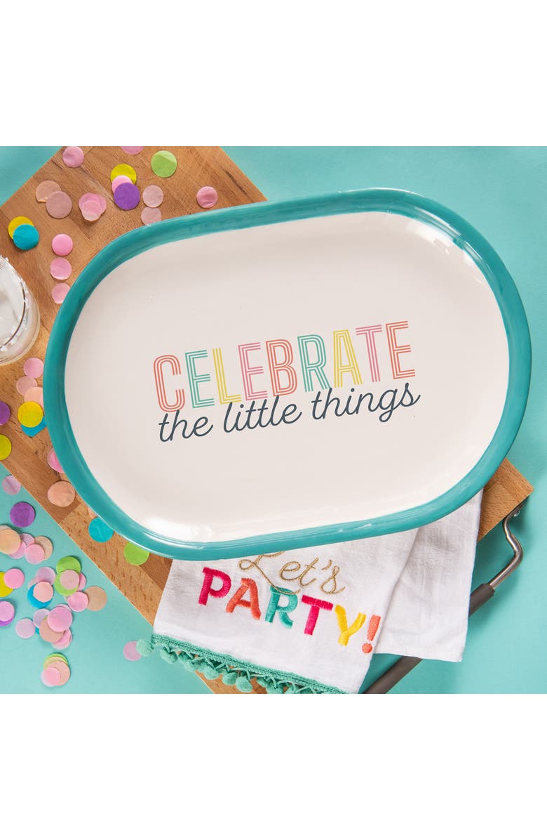 Totalee Gift Celebrate Platter Ceramic Blue, Alternate, color, Blue