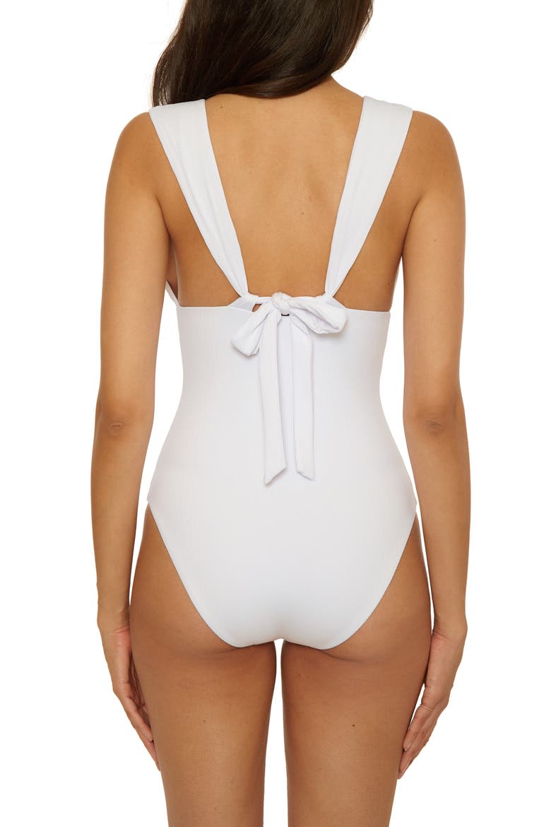 Modern Edge Rib One-Piece Swimsuit, Alternate, color, WHITE