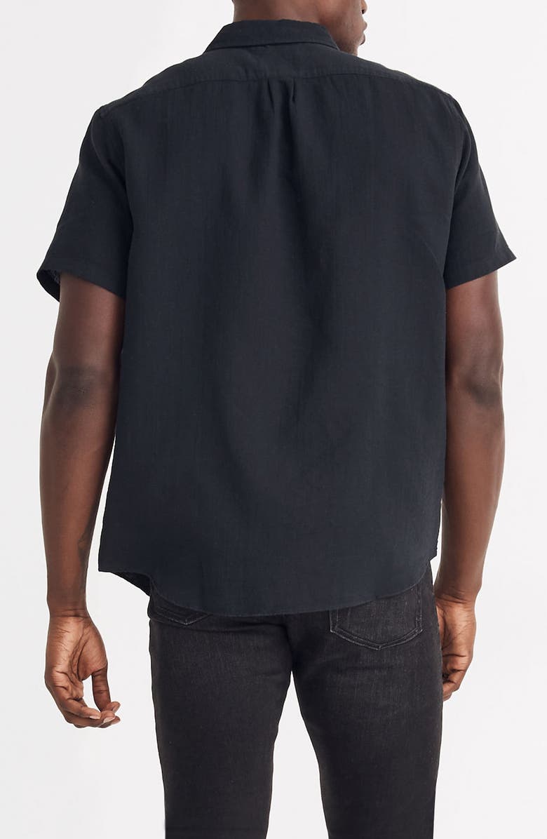 Madewell Perfect Textured Short Sleeve Button-Up Shirt, Alternate, color, 