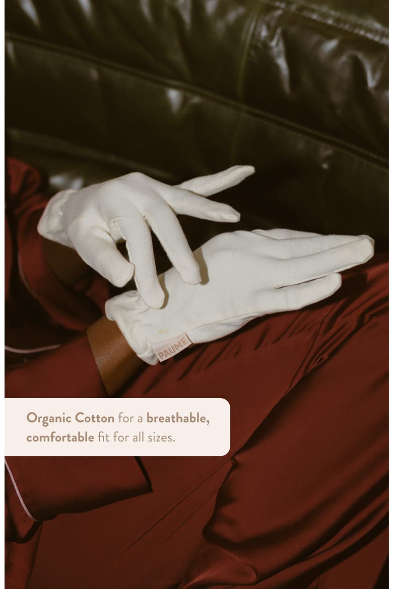 Cotton Overnight Gloves, Alternate, color, BEIGE