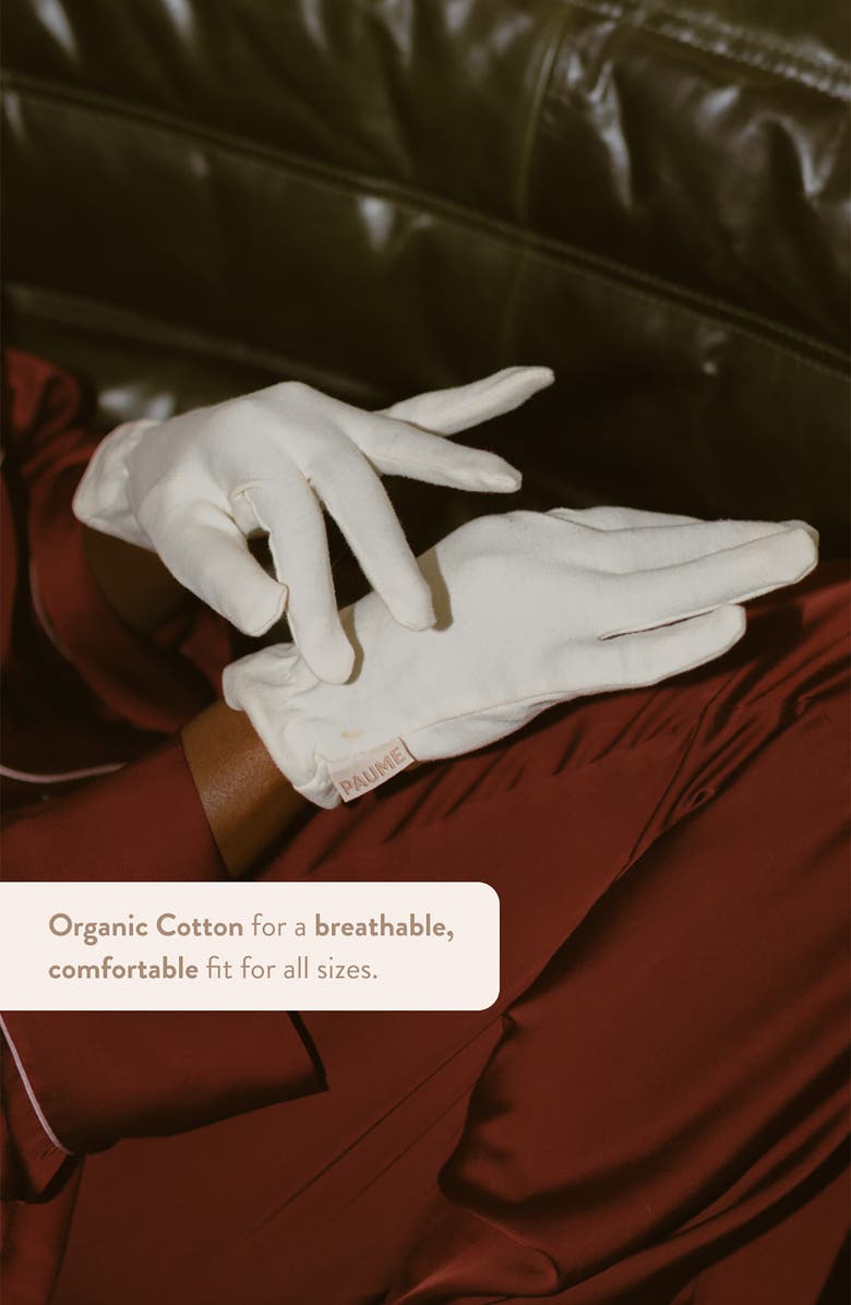 PAUME Cotton Overnight Gloves, Alternate, color, Beige