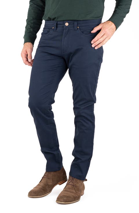 Straight Leg Stretch Cotton Twill Pants