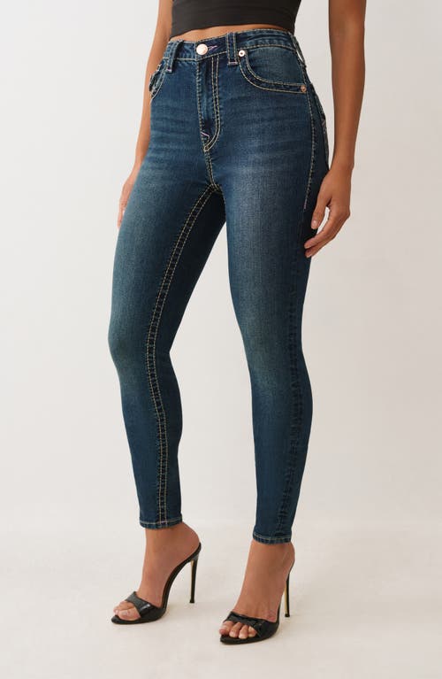 True Religion Halle Big T High Waist Flap Pocket Skinny Jeans In Blue