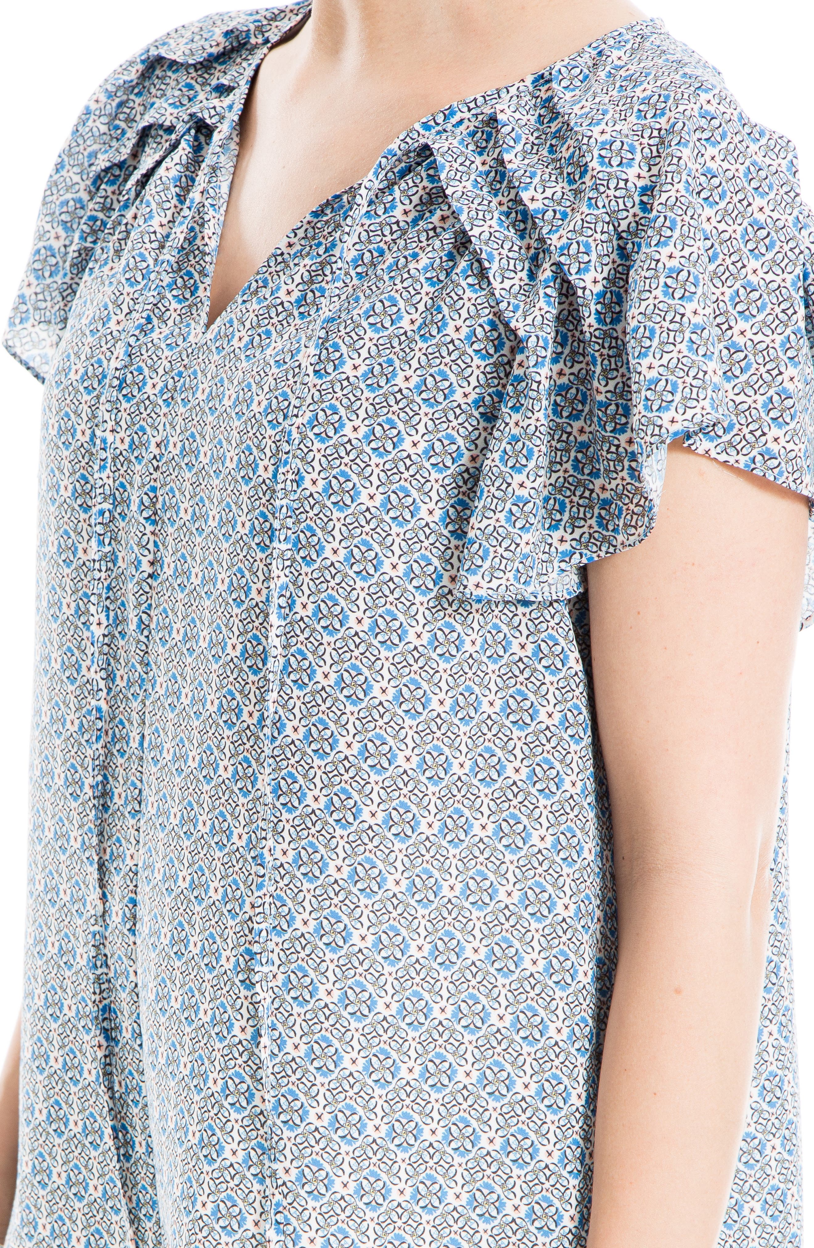 MAX STUDIO Notch Neck Flutter Sleeve Blouse (Women) | Nordstromrack