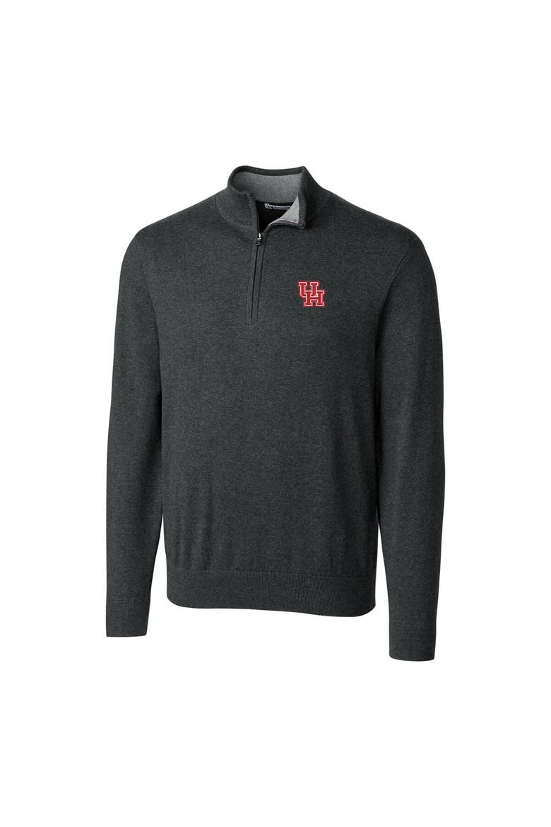 Men's Cutter & Buck Heather Charcoal Houston Cougars Big & Tall Lakemont Half-Zip Jacket, Main, color, Heather Charcoal