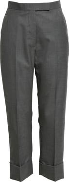 Thom Browne Back Strap Wool Cuff Crop Pants