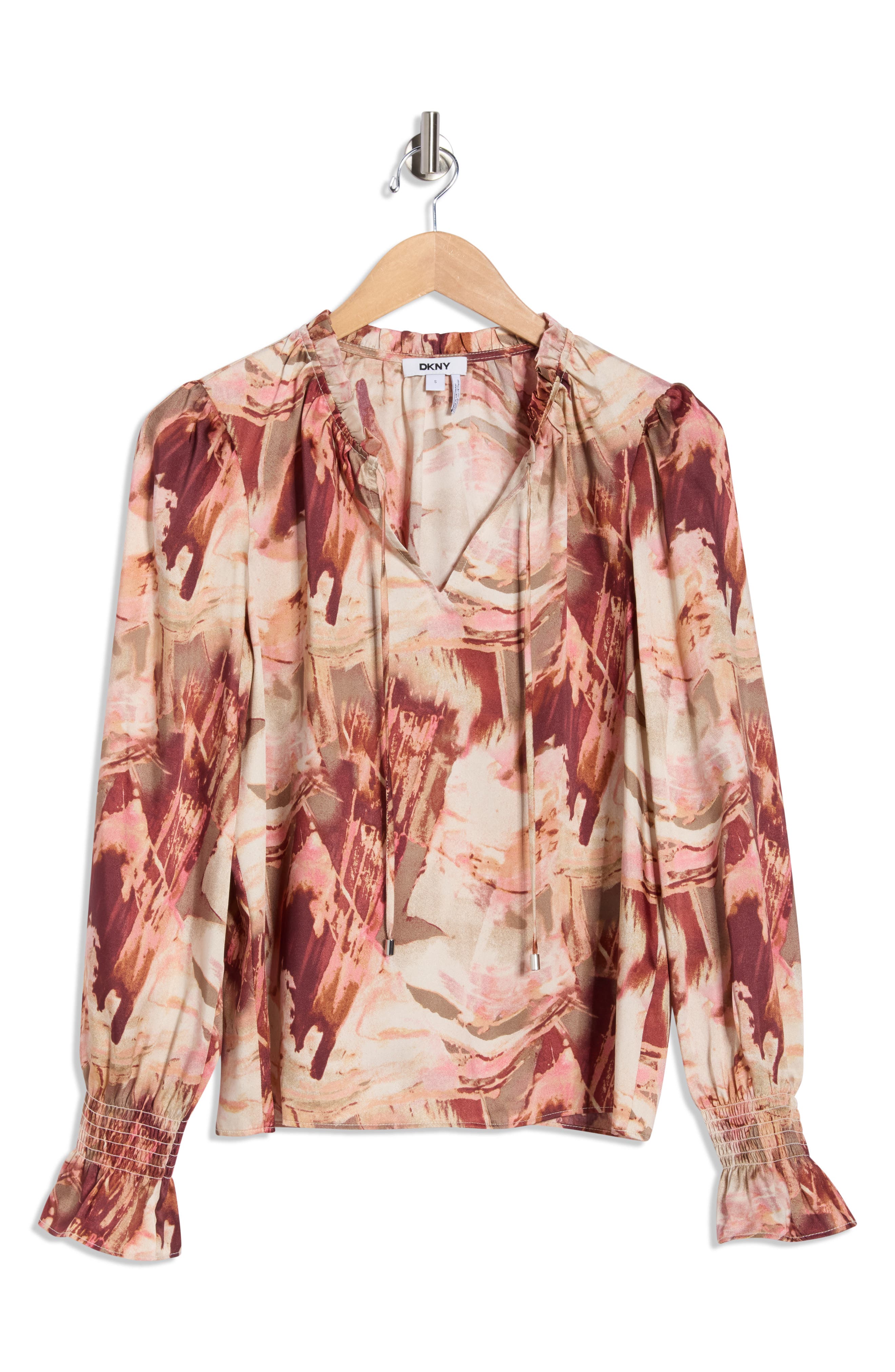 DKNY Printed Long Sleeve Top