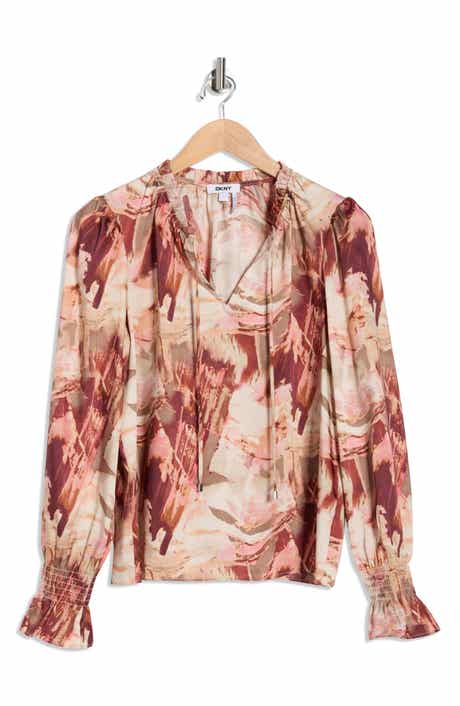 DKNY Printed Long Sleeve Top