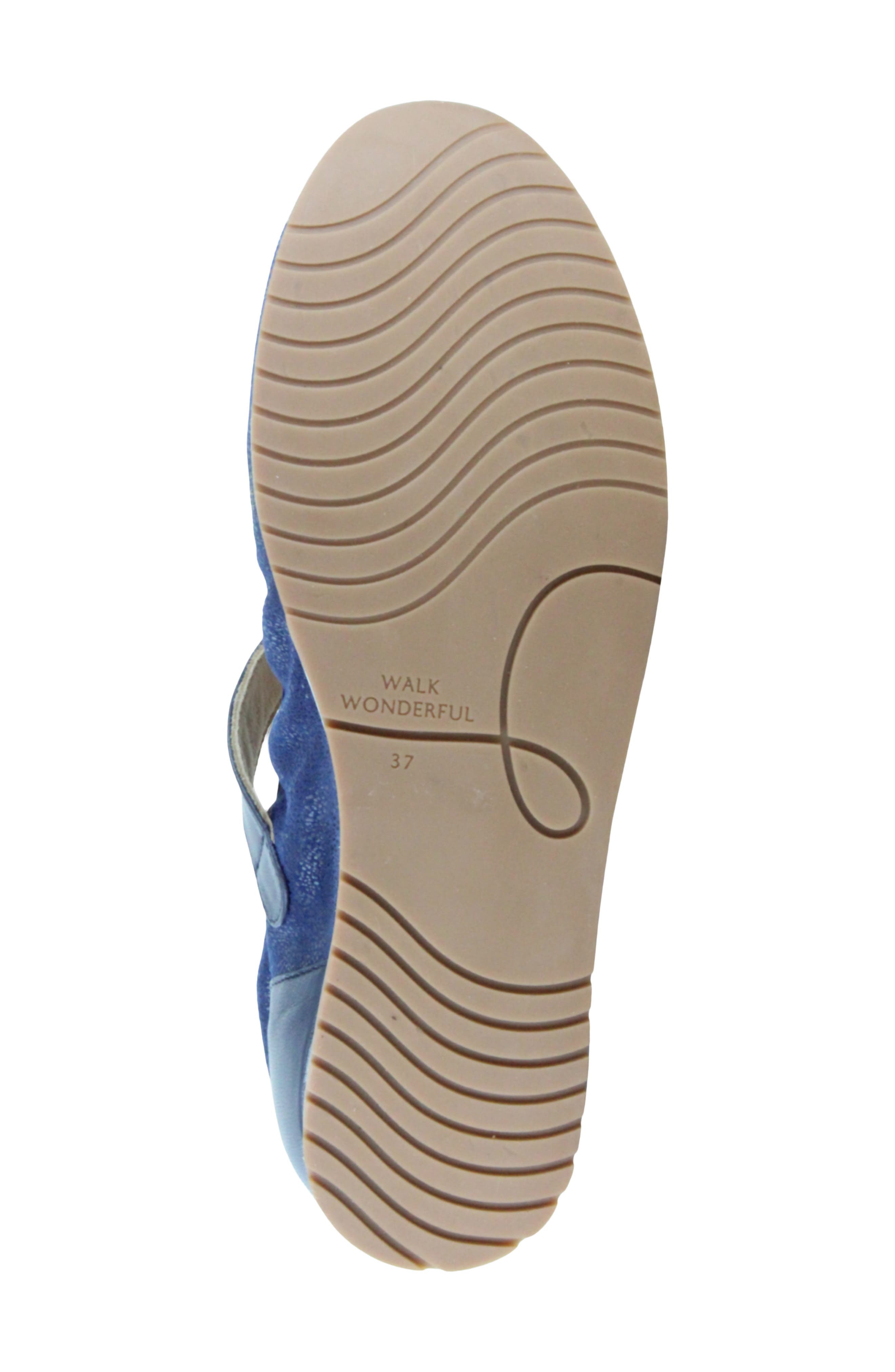 Pure Leather Mary Jane Flat, Alternate, color, SAPPHIRE SUEDE