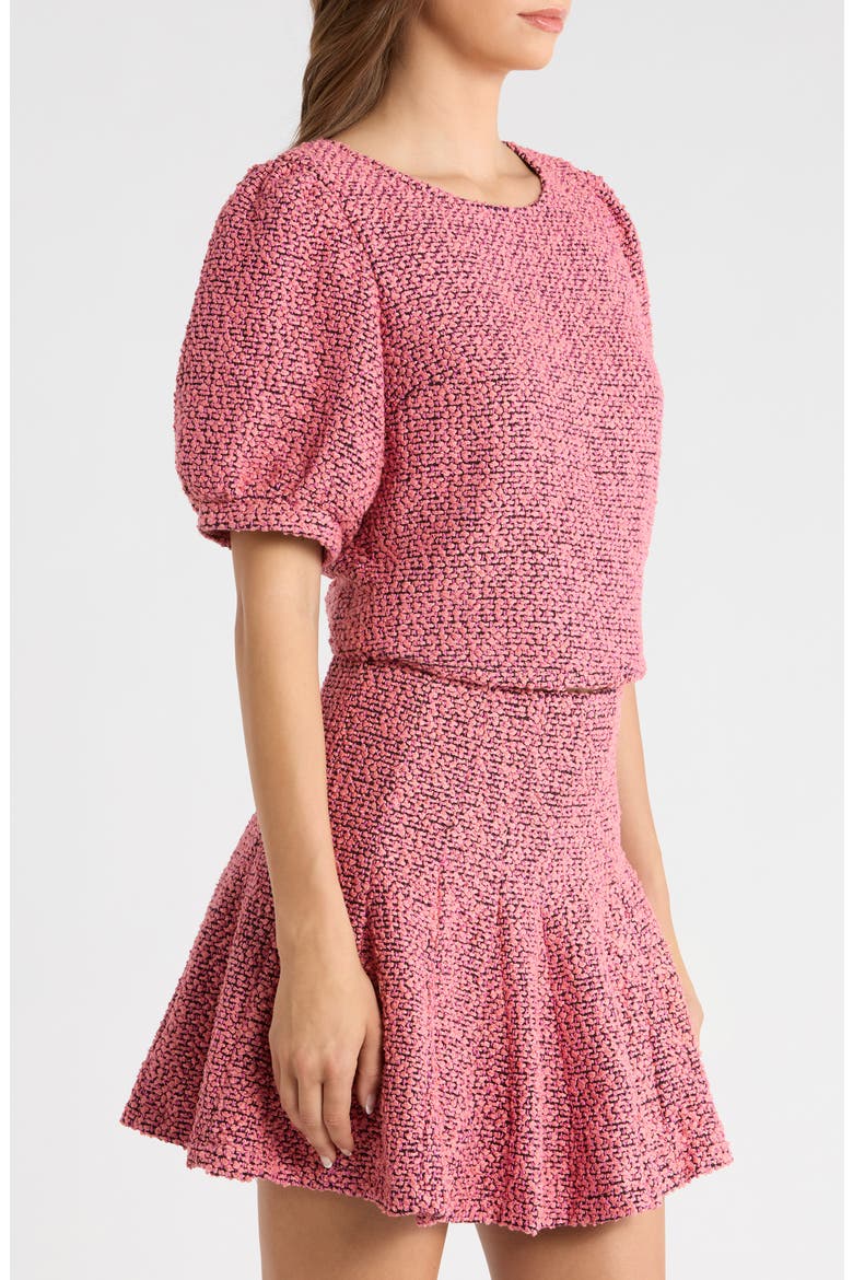 Crop Tweed Top, Alternate, color, CORAL-MUL