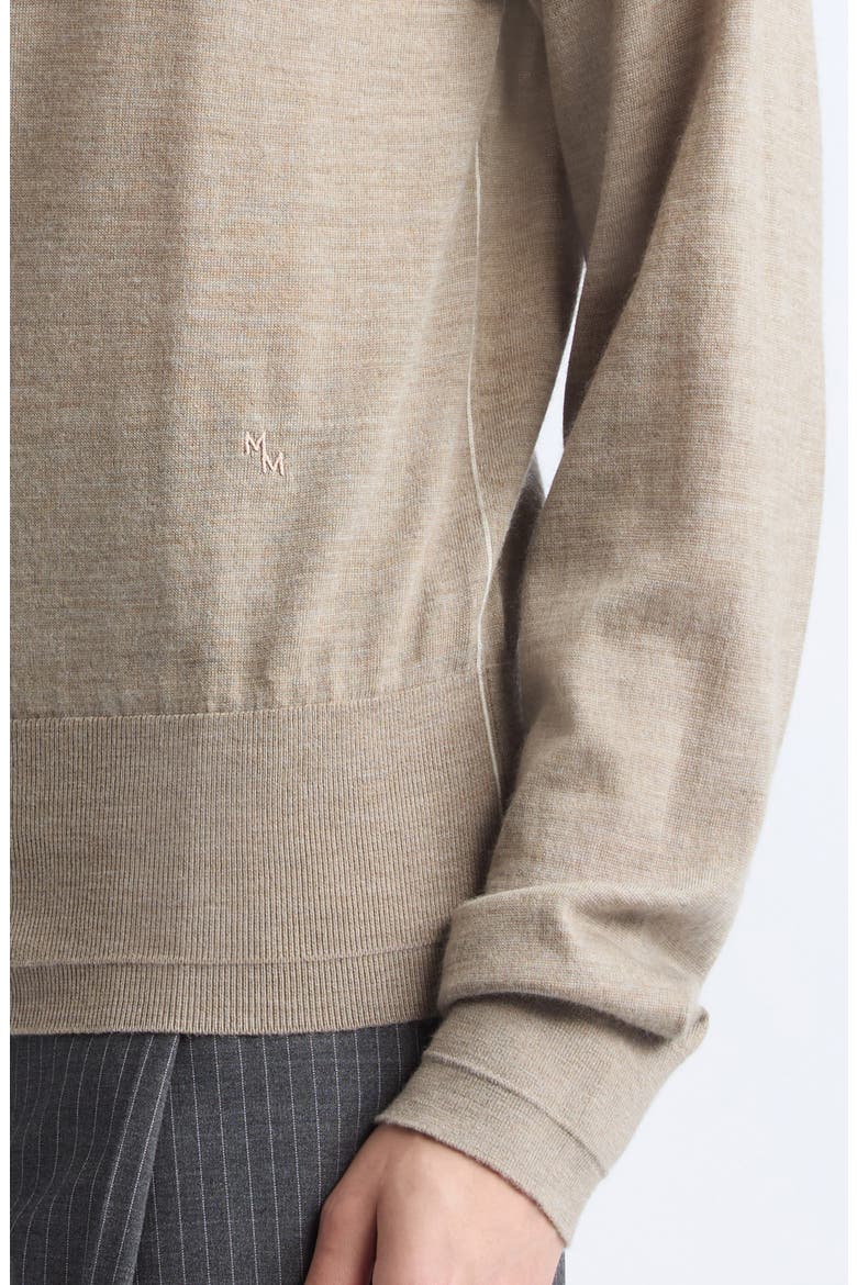 Mock Neck Wool Cardigan, Alternate, color, HEATHER PEBBLE