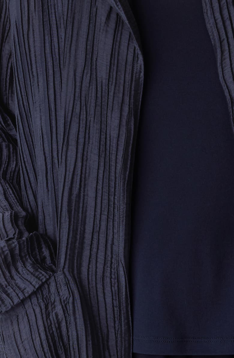 Eileen Fisher Longline Open Front Crinkle Jacket, Alternate, color, Ink