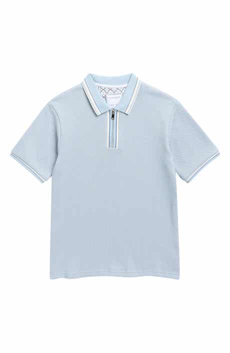 DENIM AND FLOWER Kids' Tipped Quarter Zip Polo