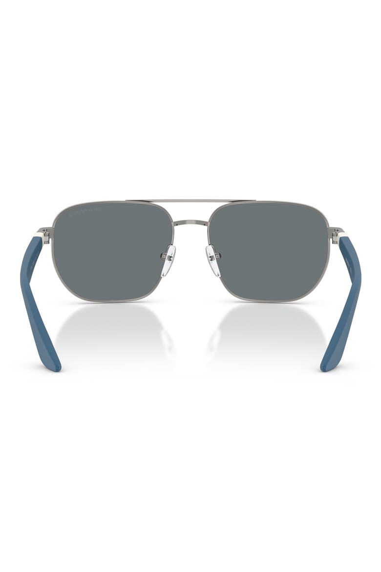 Kids' 51mm Square Sunglasses, Alternate, color, SHINY GUNMETAL / DARK BLUE