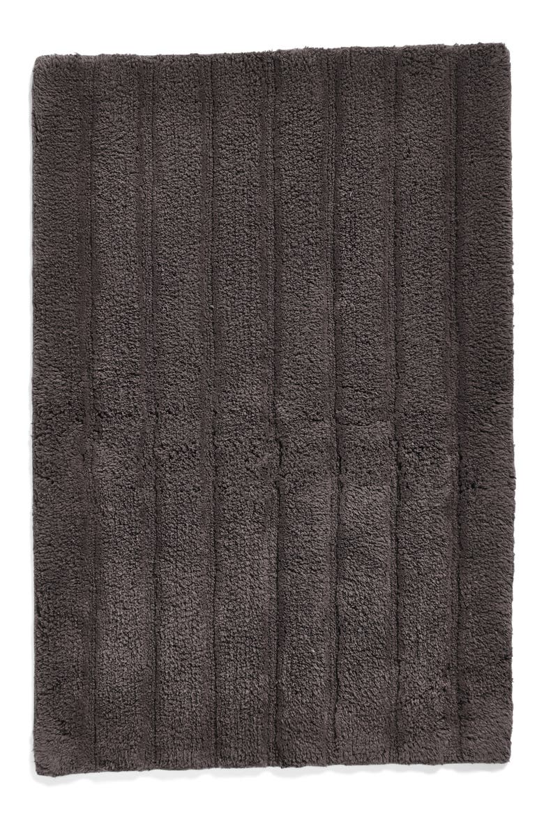 Ribbed Velour Bath Rug, Main, color, GREY MAGNET
