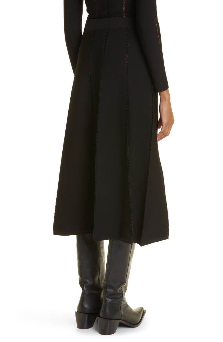 Zimmermann Lace Inset Paneled Knit Skirt, Alternate, color,