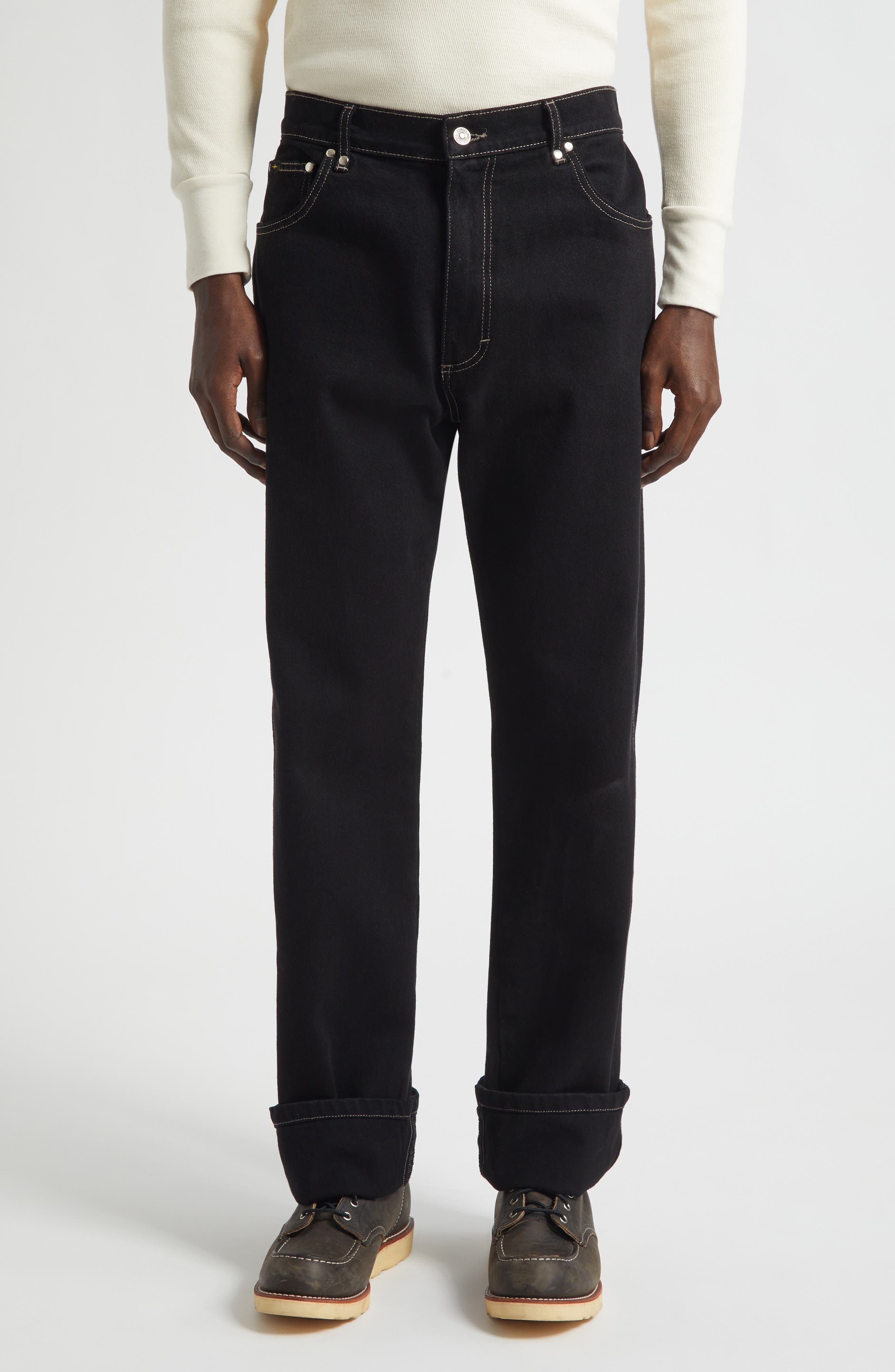 Standard Studded Slim Straight Leg Jeans