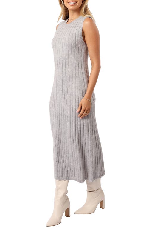 Petal And Pup Petal & Pup Kellie Sleeveless Rib Midi Sweater Dress In Gray