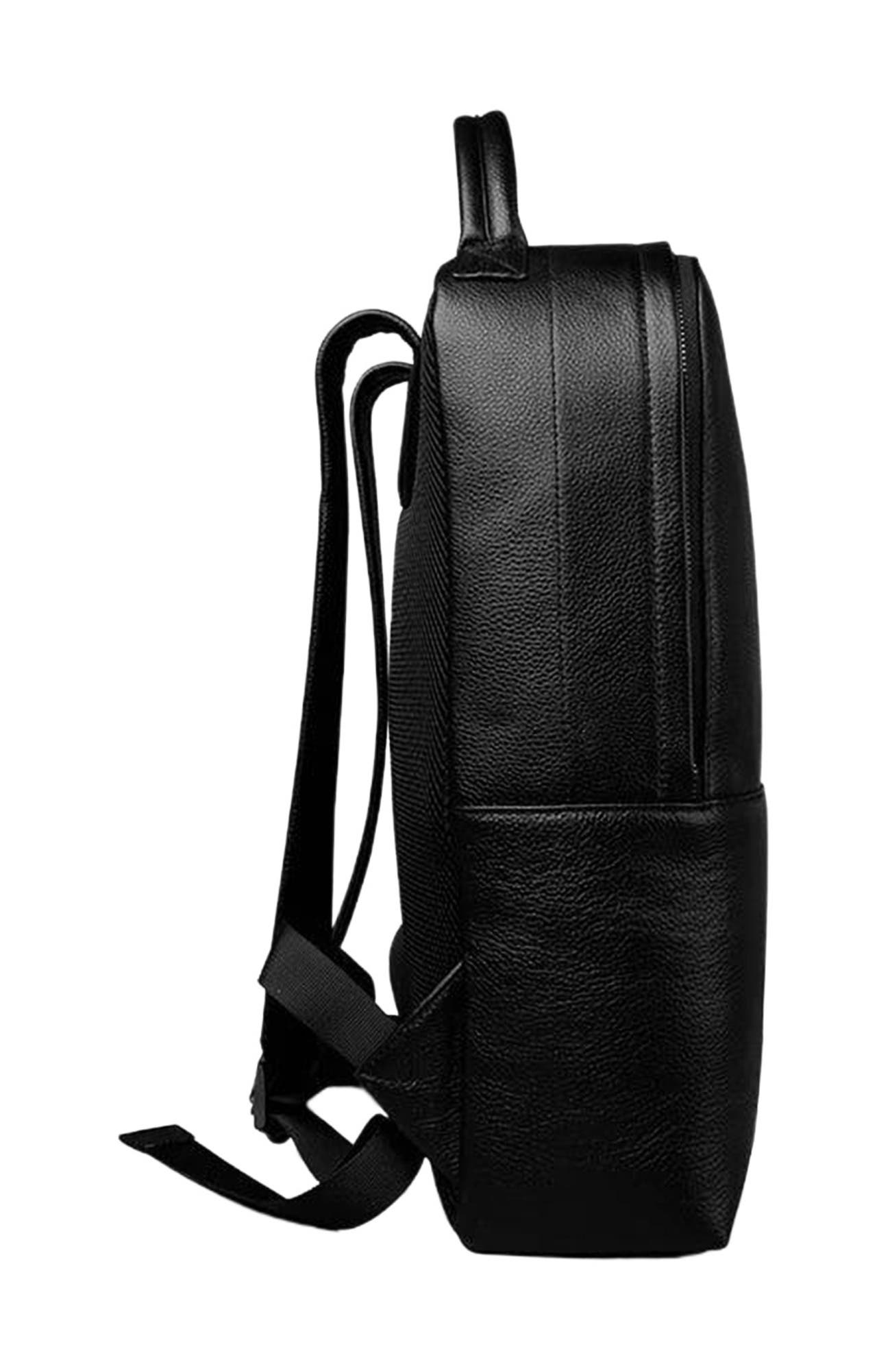 STEEL HORSE LEATHER Skald Black Pebbled Leather Backpack | Slim Black Leather Backpack, Alternate, color, Black