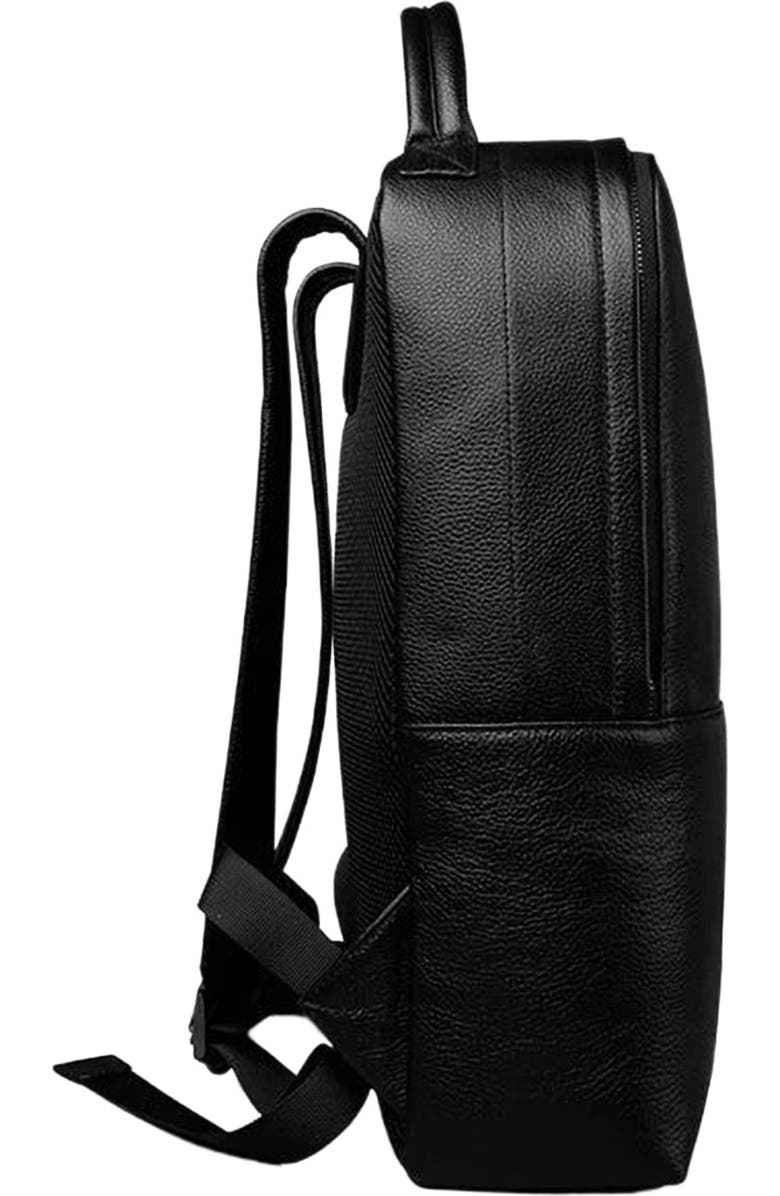STEEL HORSE LEATHER Skald Black Pebbled Leather Backpack | Slim Black Leather Backpack, Alternate, color, Black