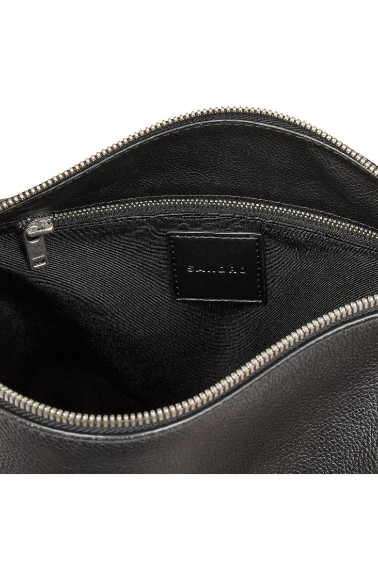 SANDRO Grained leather satchel, Alternate, color,