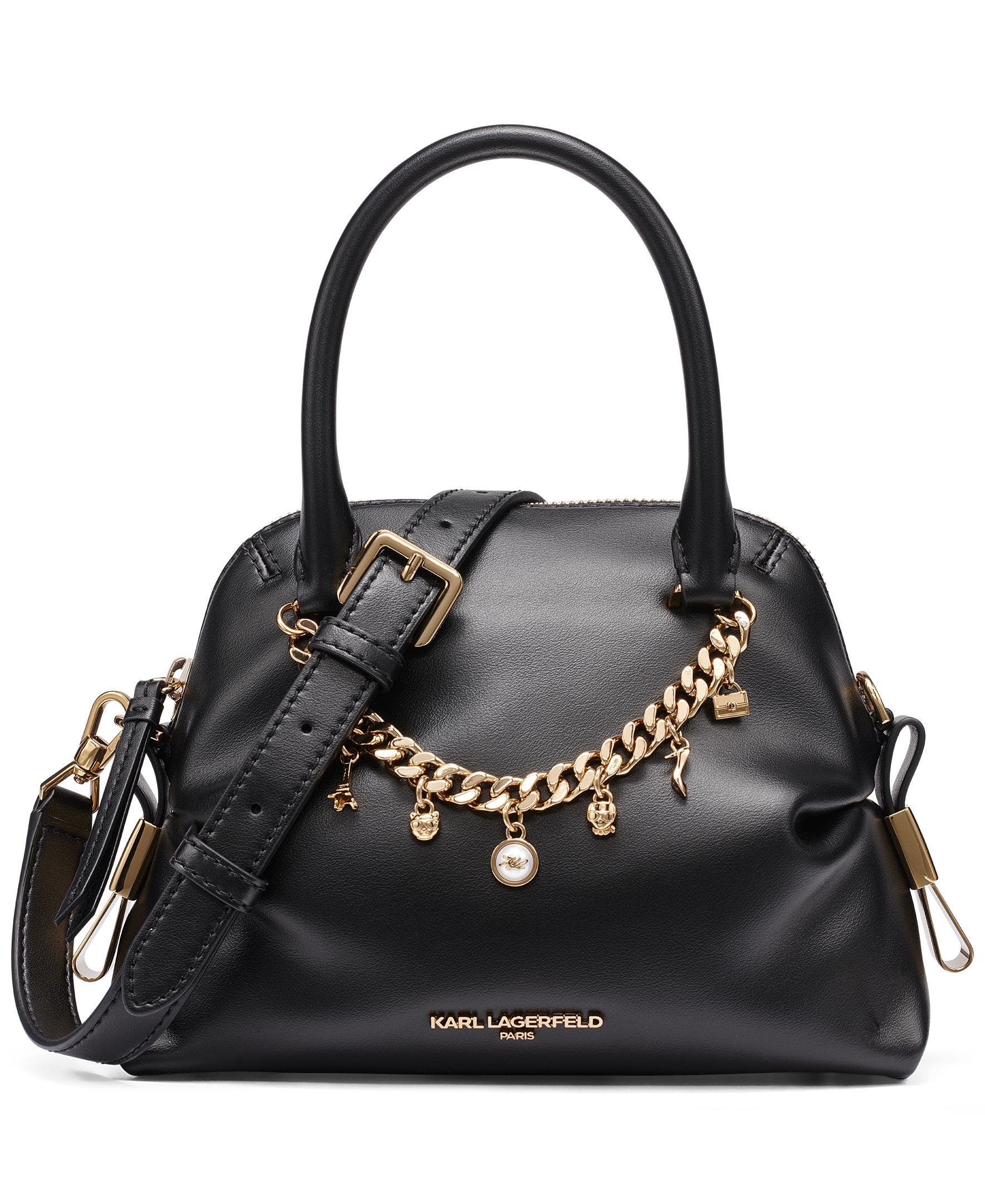 KARL LAGERFELD PARIS Charlaine Crossbody, Main, color, Black/Gold