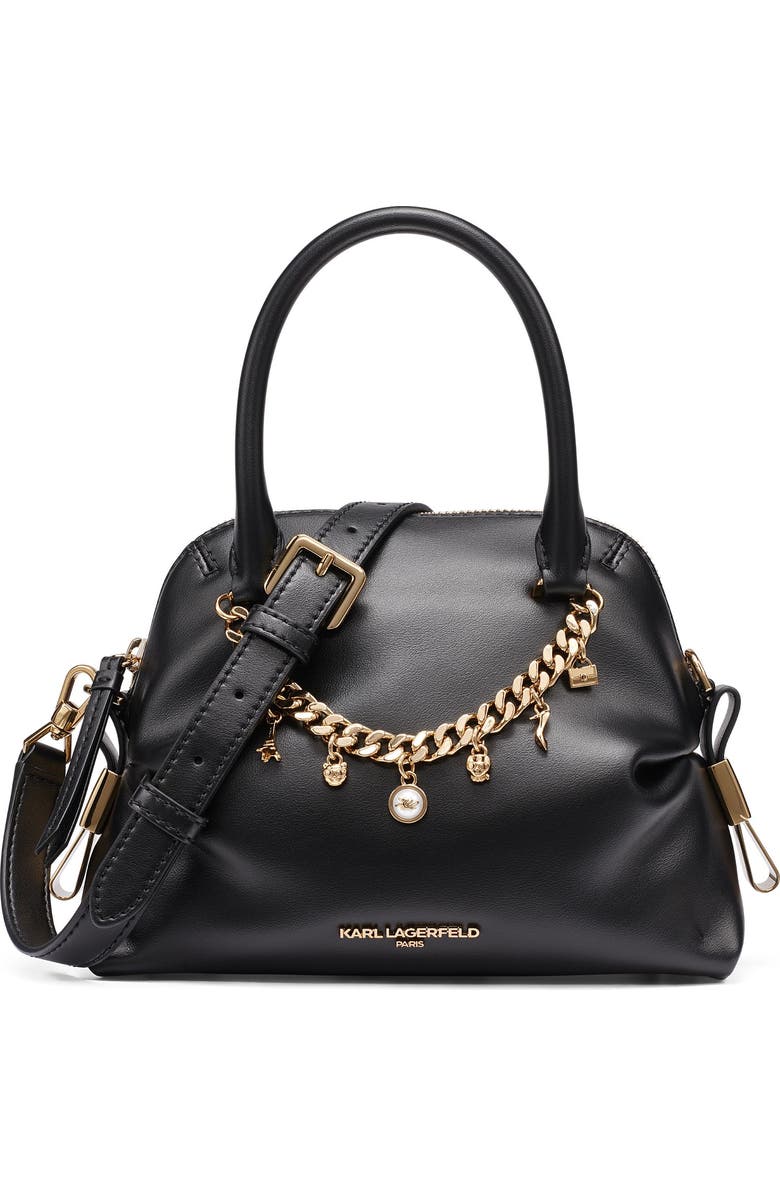 KARL LAGERFELD PARIS Charlaine Crossbody, Main, color, Black/Gold