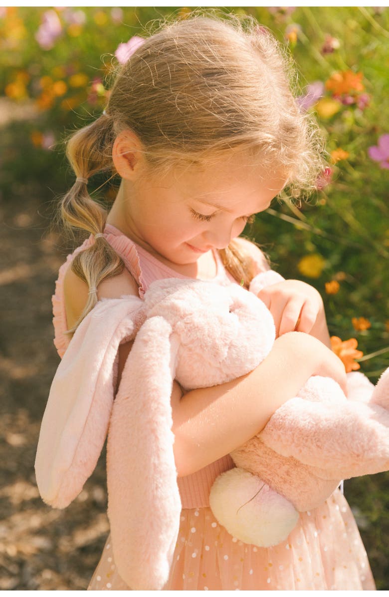 Deux par Deux Little Girl's Bi-Material Dress With Printed Dots On Mesh Skirt Warm Old Pink, Alternate, color,