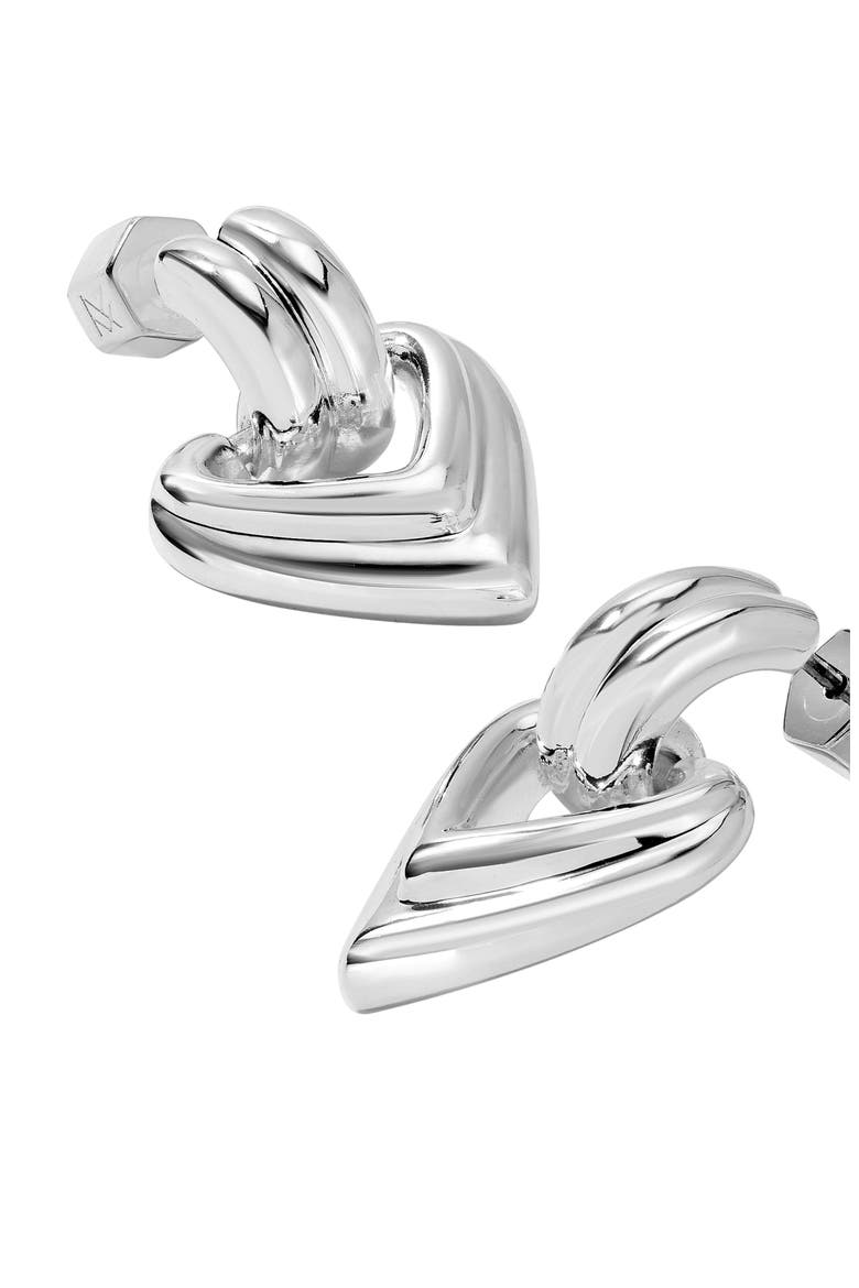Heart Earrings, Alternate, color, SILVER